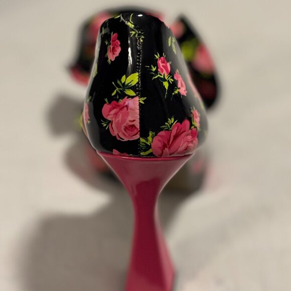 Betsey Johnson Nobble-P Floral Bow Heels Black Multi Size 8.5 – Never Worn - Picture 9 of 16